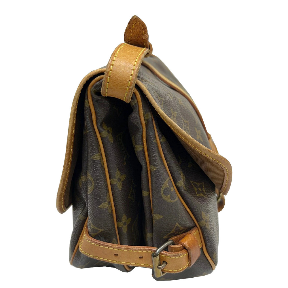 Louis Vuitton Leather Bag Saumur Monogram Crossbody Shoulder